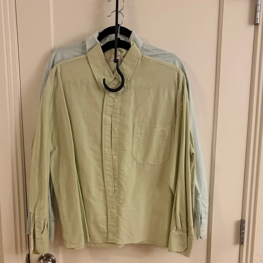 Djerf Avenue Plaid Button-Down Shirt in Brown - Picture 4 of 5